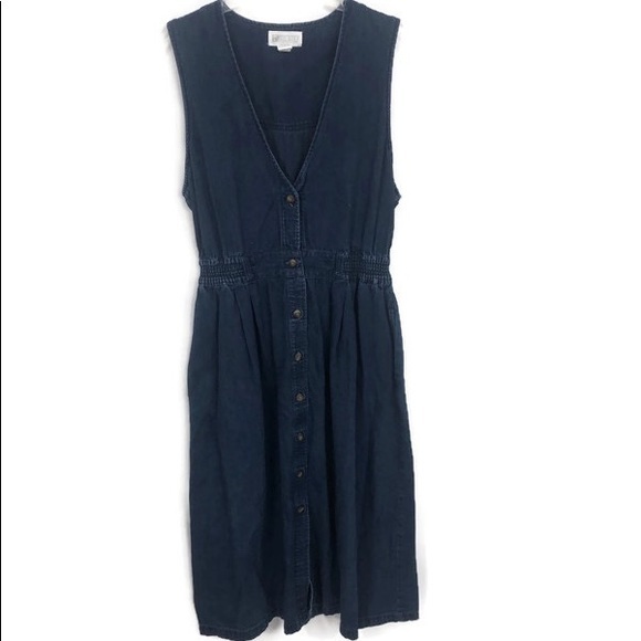 Lands' End Dresses & Skirts - Vtg LANDS END DENIM JUMPER‎ 12